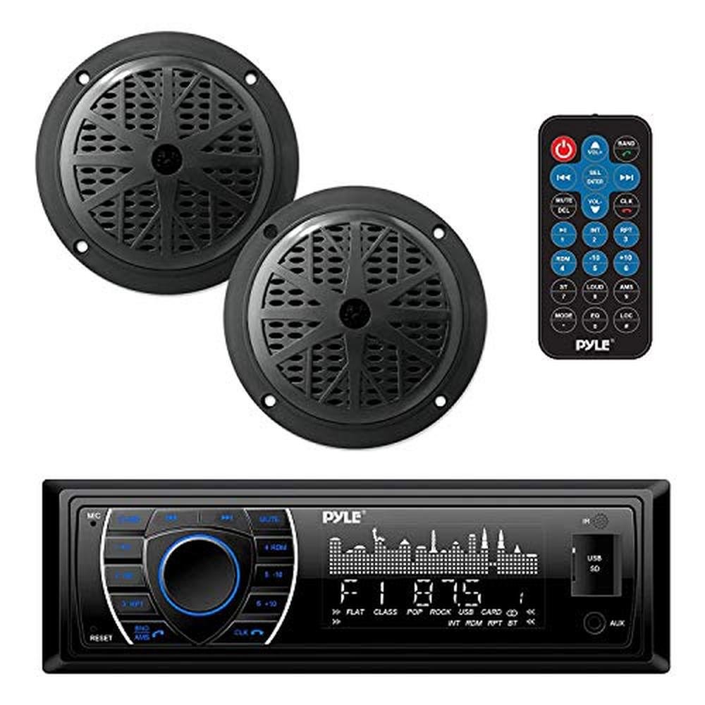 Pyle Marine Headunit Receiver Speaker Kit – Front View