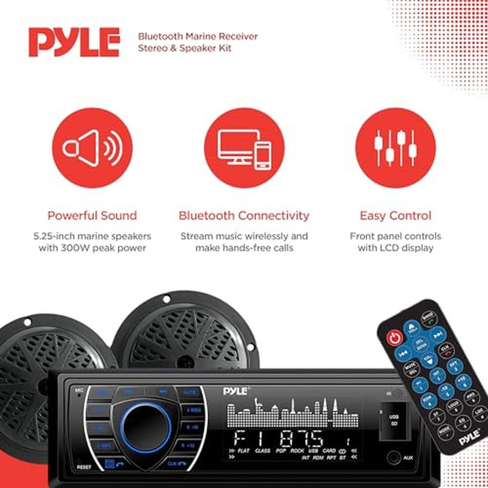 Pyle Marine Headunit Receiver Speaker Kit – Side View