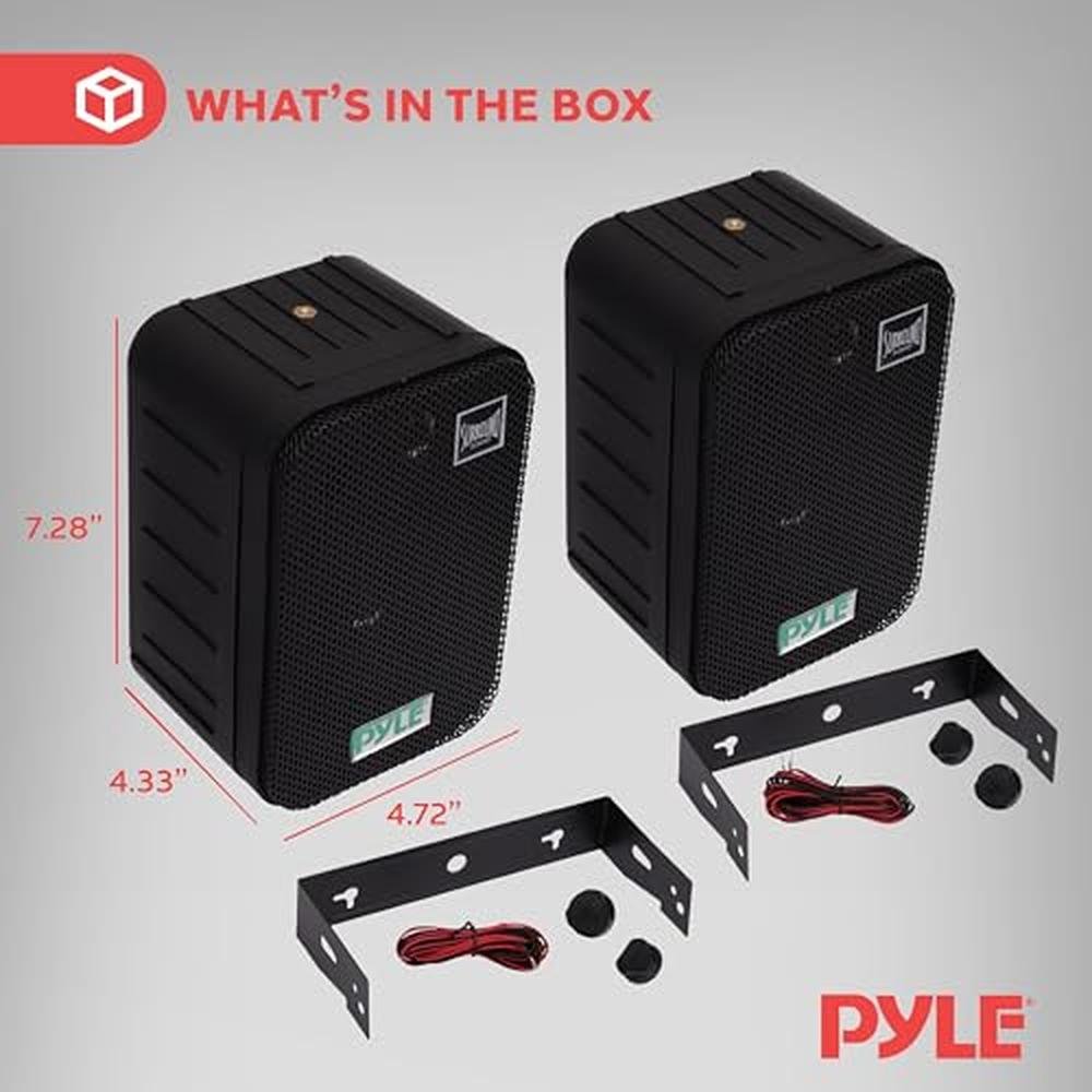 Pyle: Outdoor Speaker System Wired (Pair) – Side View