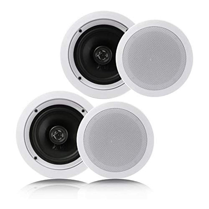 Pyle Pair 6.5 Flush Mount In-wall In-ceiling 2-Way Home – Front View