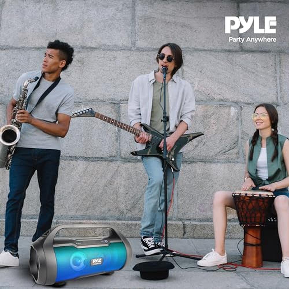 Pyle Portable Bluetooth Boombox Speaker – Side View
