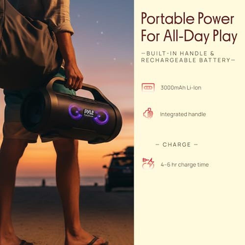 Pyle Portable Bluetooth Boombox Speaker – Packaging