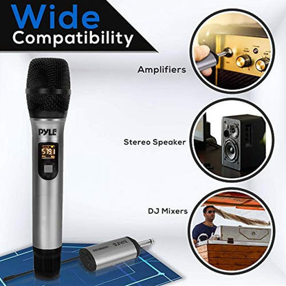 PYLE Portable UHF Wireless Microphone System – Side View