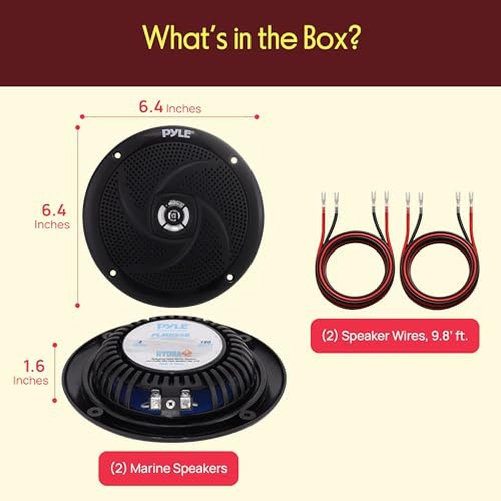 Pyle Waterproof Marine Speakers – Side View