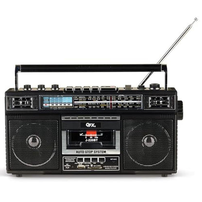 Radio Band: QFX J-220BT Boombox MP3 Conversion from Radio – Front View
