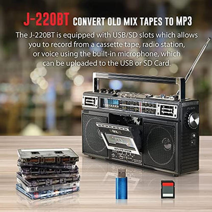 Radio Band: QFX J-220BT Boombox MP3 Conversion from Radio – In Use