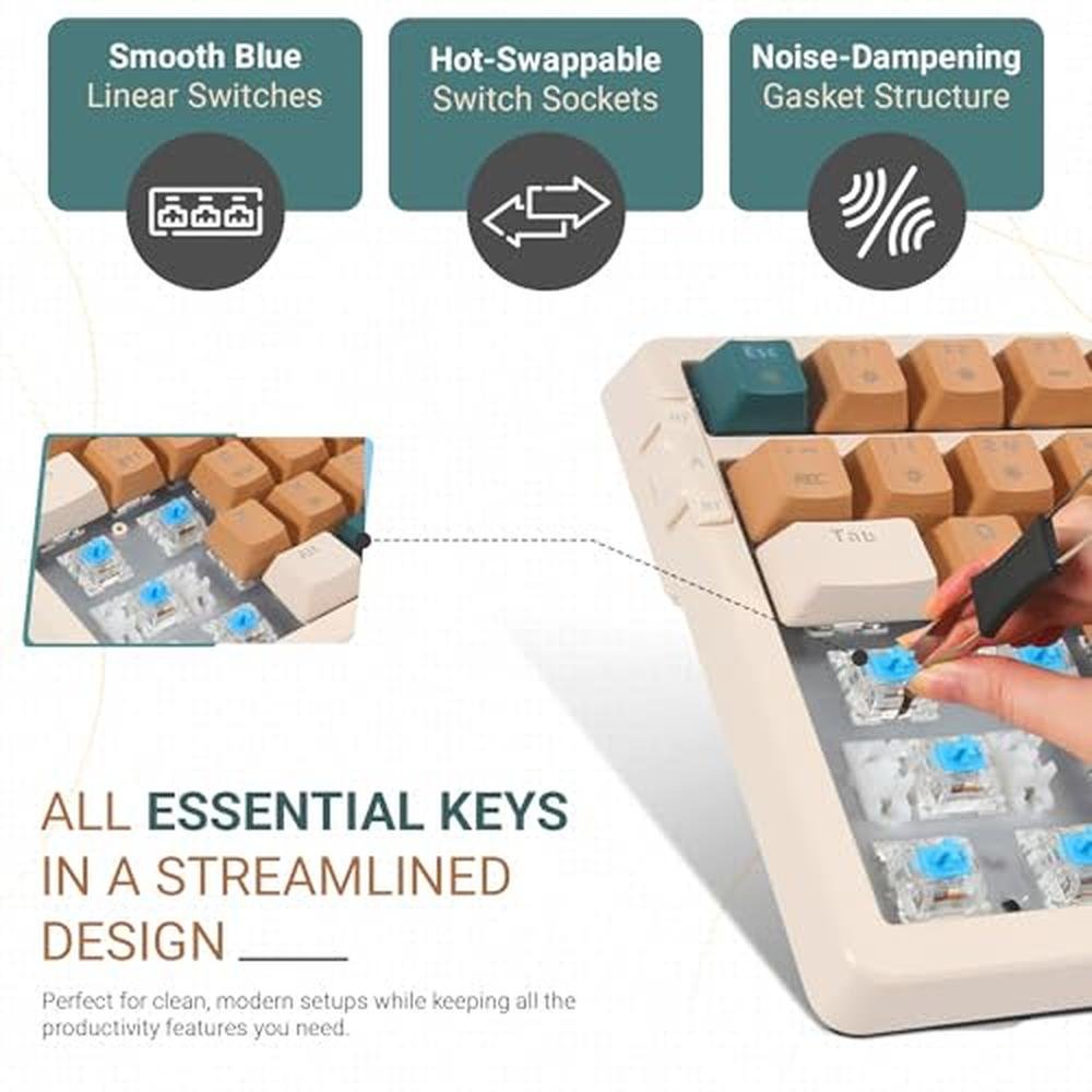 Mechanical Gaming Keyboard: Qisan Wireless/Wired Triple – Close-up Detail