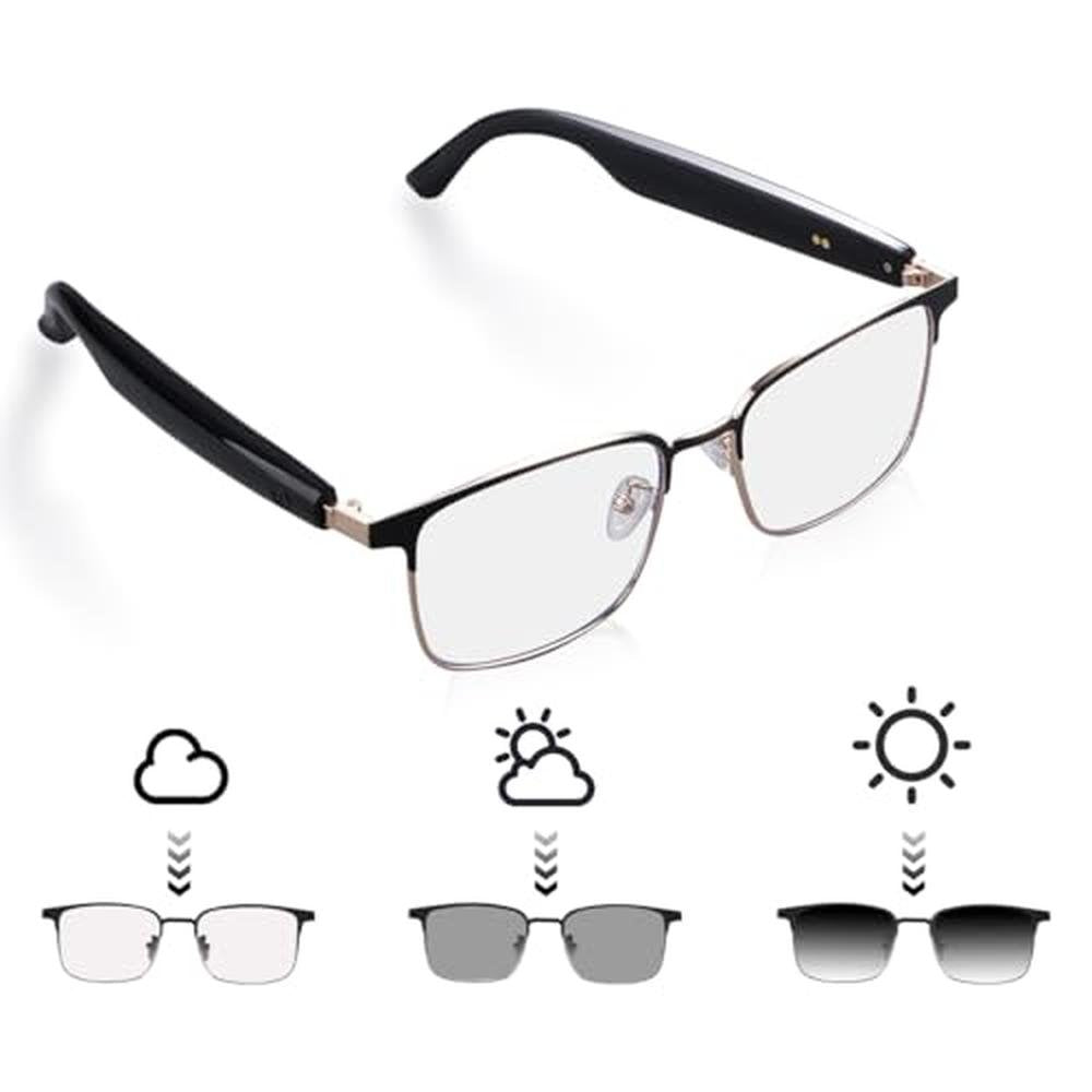QJF Smart Glasses: QJF GS06 Photochromic Lenses – Front View