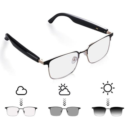 QJF Smart Glasses: QJF GS06 Photochromic Lenses – Front View