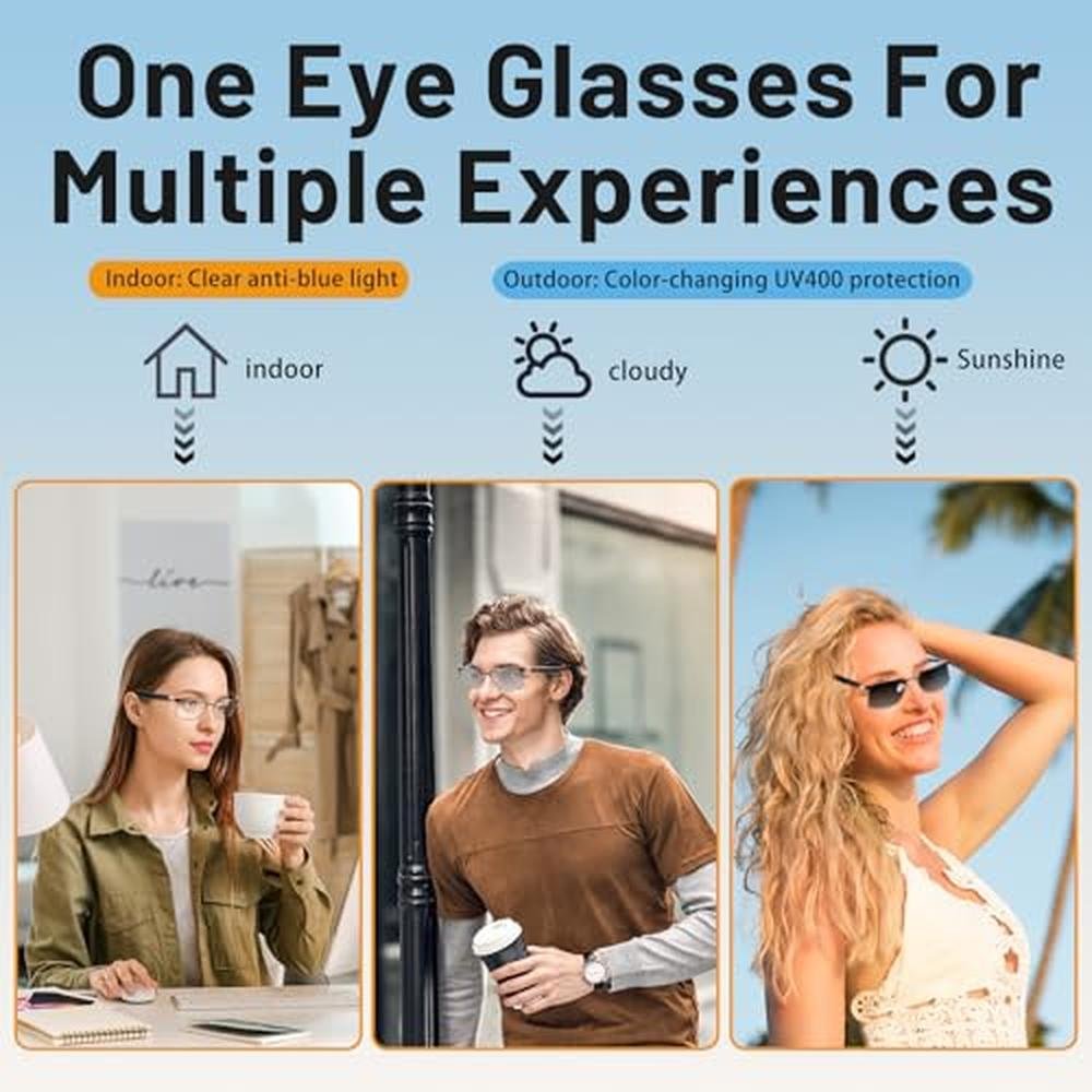 QJF Smart Glasses: QJF GS06 Photochromic Lenses – Side View