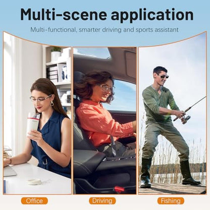 QJF Smart Glasses: QJF GS06 Photochromic Lenses – Close-up Detail