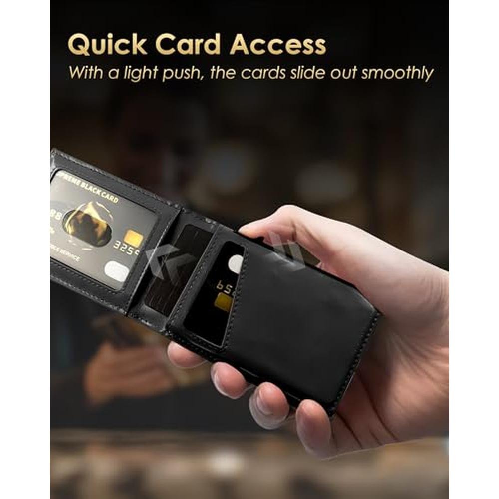 QLD Wallet for Men: RFID Blocking [Functional & Practical] – Side View