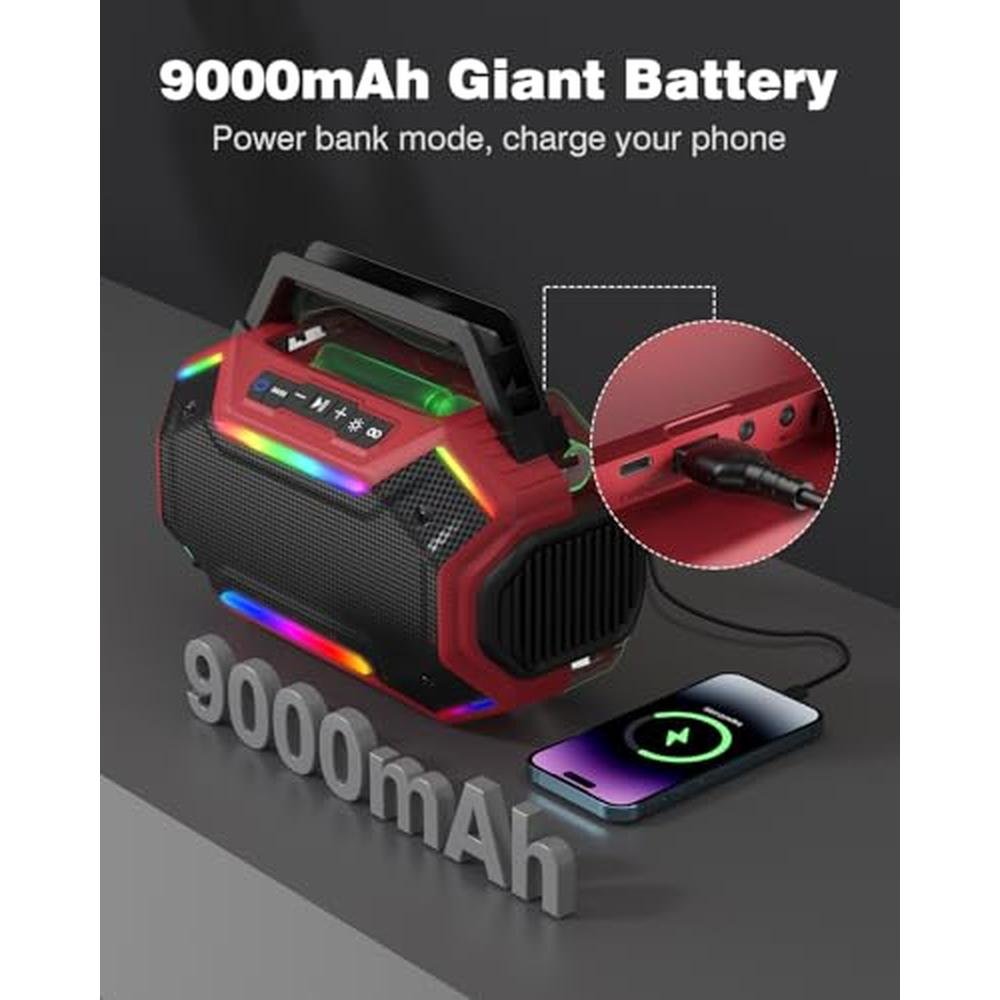 Speaker Qozybuds: Qozybuds Bluetooth 6.0 80W Peak Loud – Close-up Detail