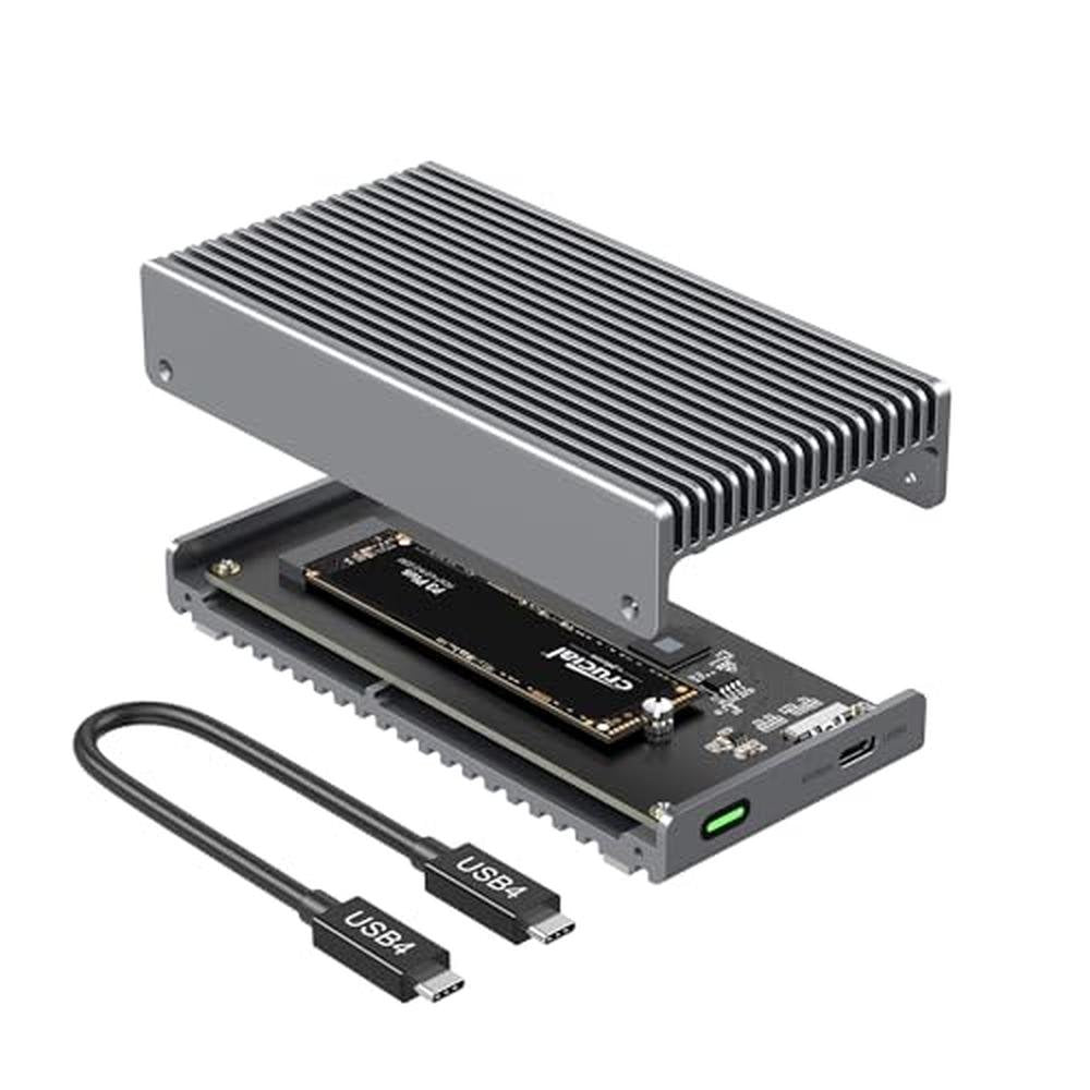 Qwiizlab Fanless 40Gbps USB4 SSD Enclosure – Front View