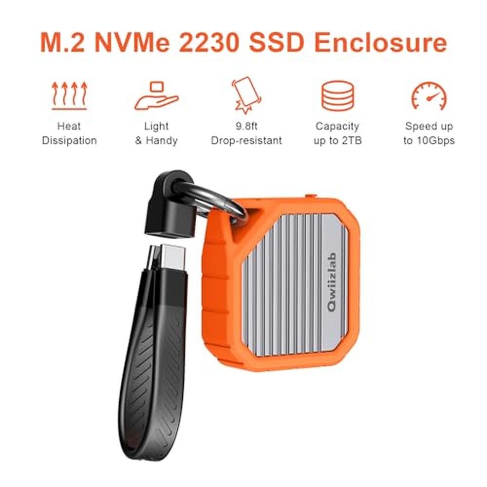 Qwiizlab 2230: Qwiizlab M.2 2230 SSD NVMe Enclosure – Side View