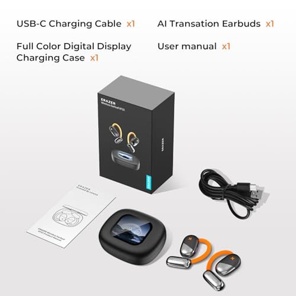 ERAZER XF33 AI Translation Earbuds – Front View