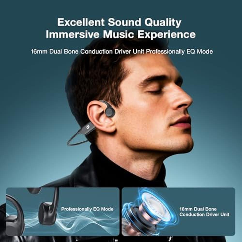 Headphones Qyzue: Qyzue Bone Conduction Open Ear Headphones – Side View
