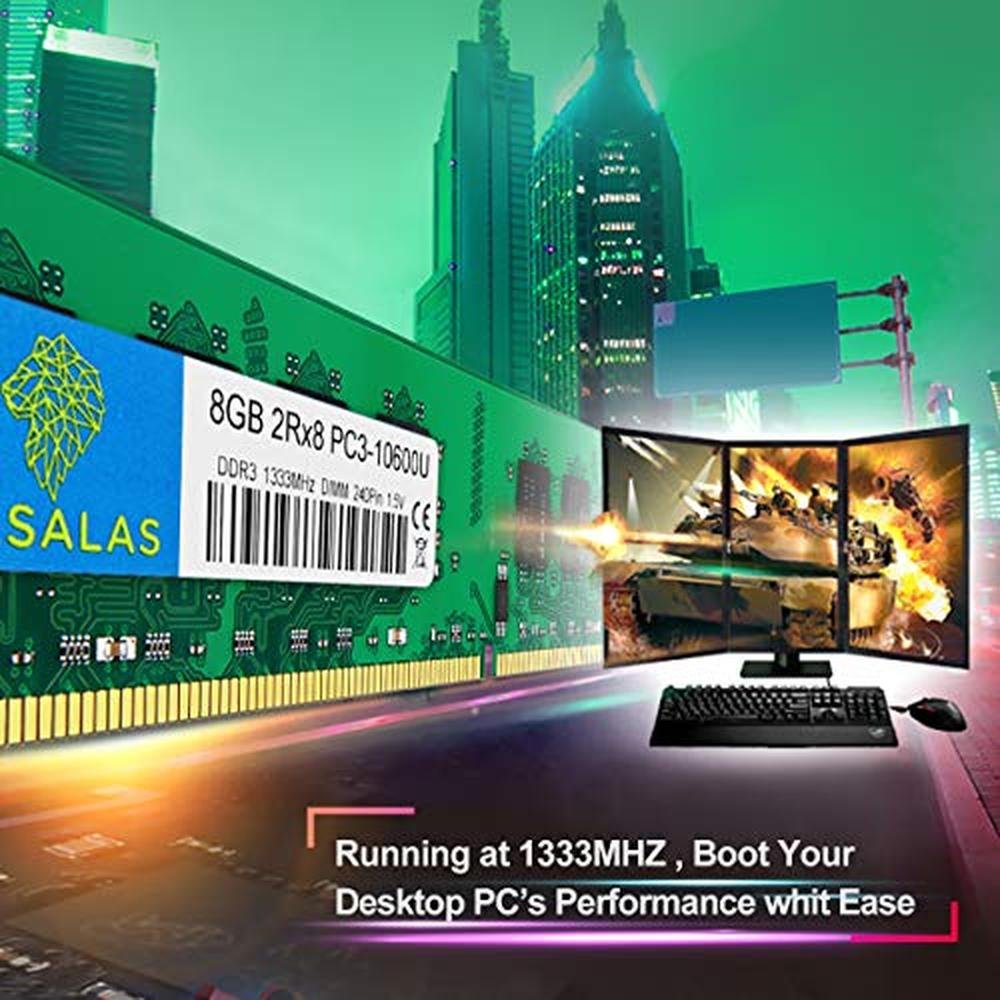 Rasalas 16GB Kit (2x8GB) PC3-10600 DDR3 1333MHz Ram 16GB – Close-up Detail