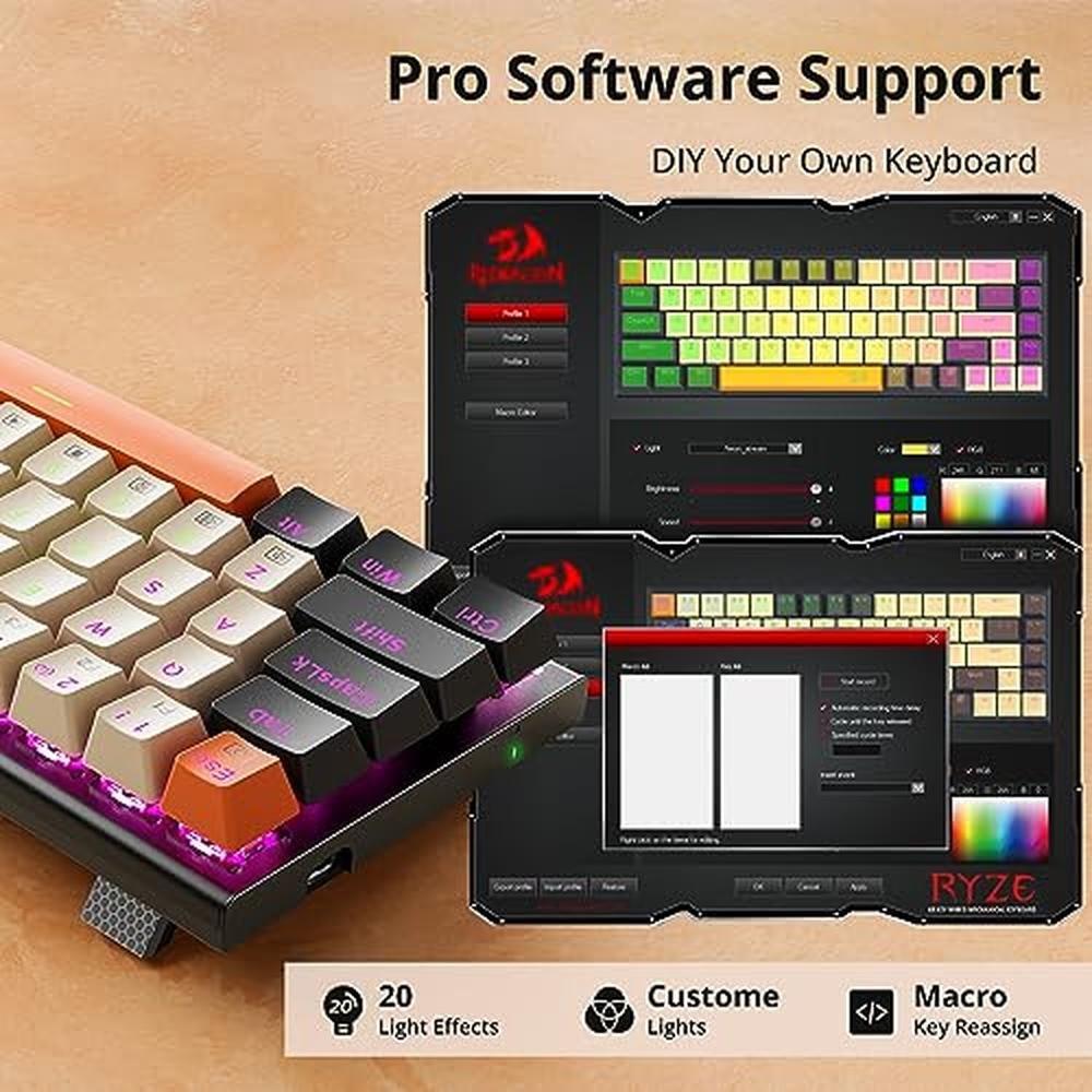 Keyboard Keys: Redragon 60% Mechanical Gaming Keyboard 68 – Packaging
