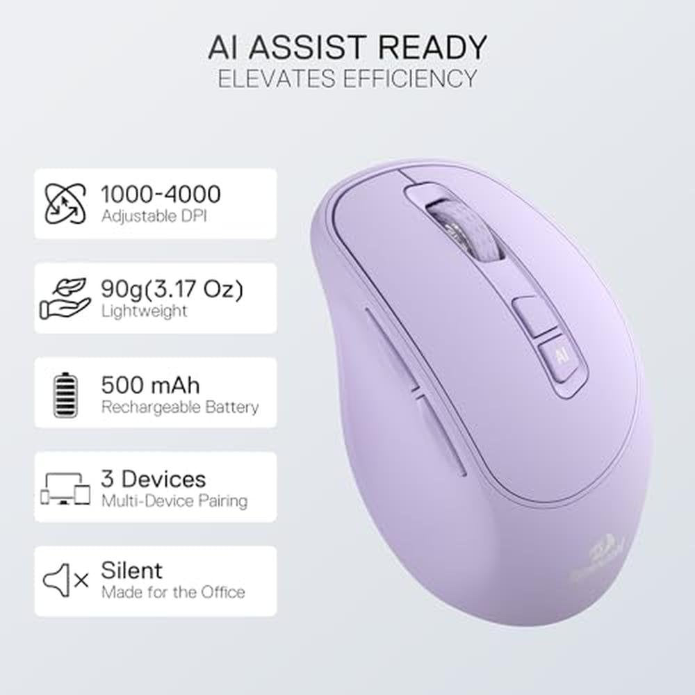 Redragon BM4195 AI Smart Wireless Mouse – Side View