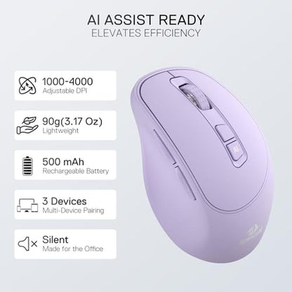 Redragon BM4195 AI Smart Wireless Mouse – Side View