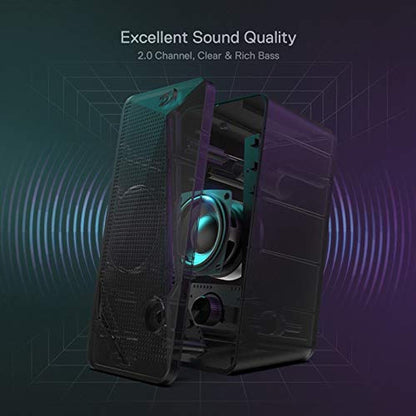 Redragon GS510: Redragon GS510 RGB Desktop Speakers 2.0 – In Use