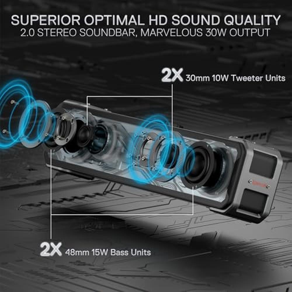 Desktop Redragon: Redragon GS817 RGB 2.0 Channel Stereo – Side View