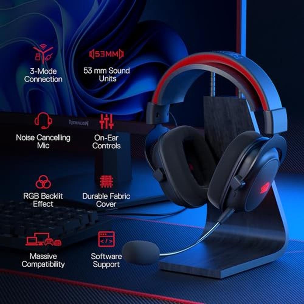 Redragon H510 PRO: 3-Mode RGB Gaming Headset – Side View