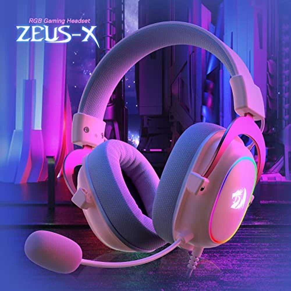 Redragon H510 Zeus-X RGB Pink Wired Gaming Headset – Side View
