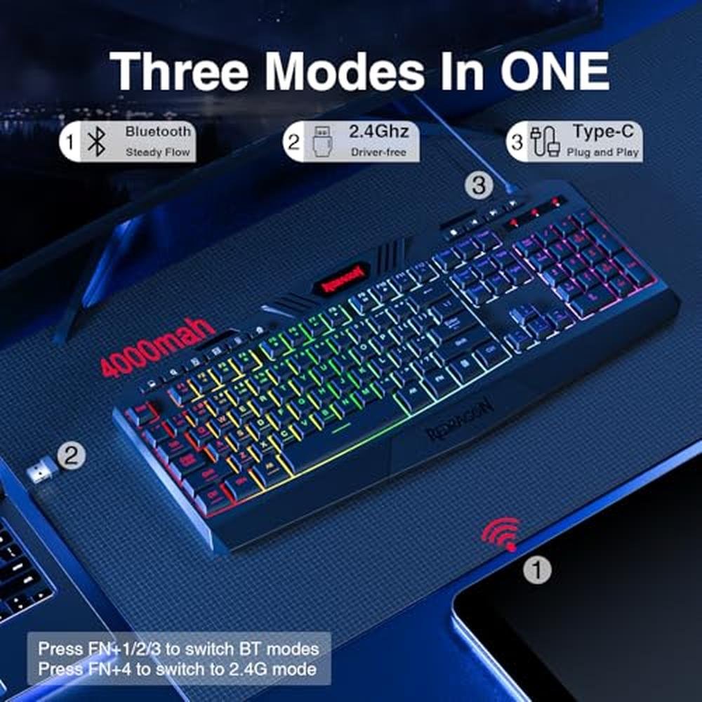 Keyboard Redragon: Redragon K503 Wireless Gaming Keyboard – Side View