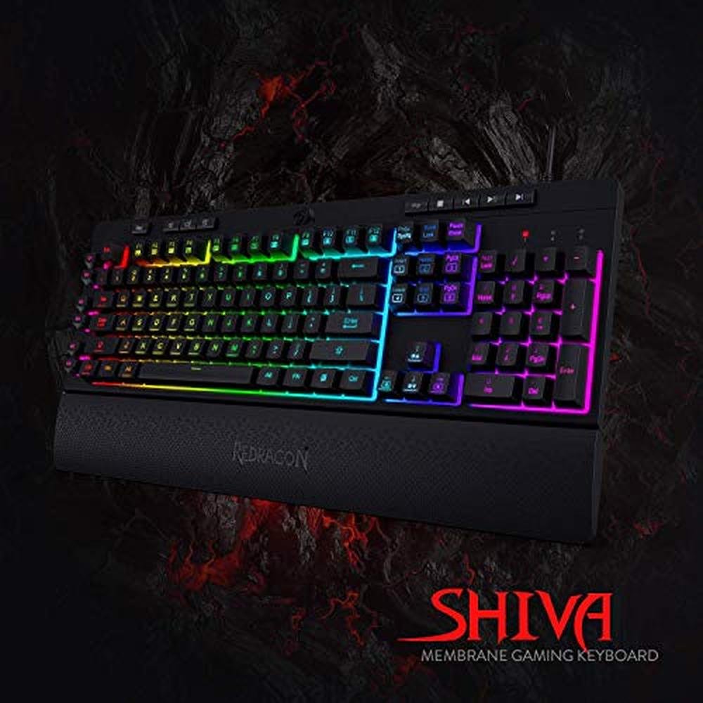 Redragon K512 Shiva RGB Backlit Membrane Gaming Keyboard – Close-up Detail