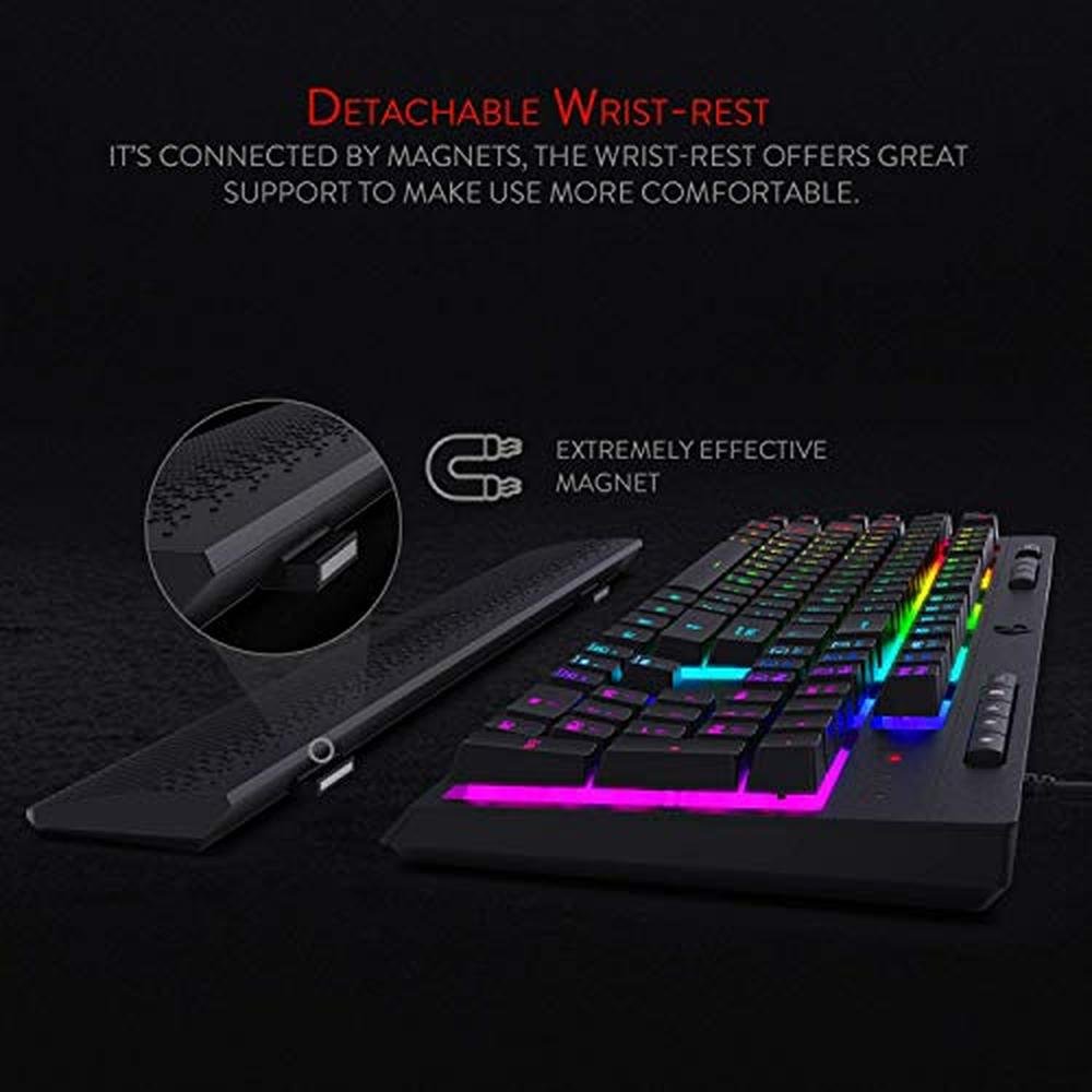 Redragon K512 Shiva RGB Backlit Membrane Gaming Keyboard – In Use