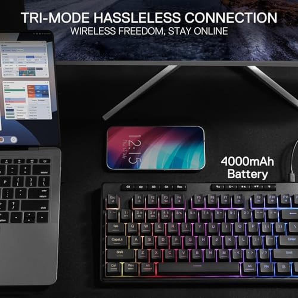RGB Keyboard: Redragon K516 PRO Shiva TKL Wireless Membrane – Close-up Detail