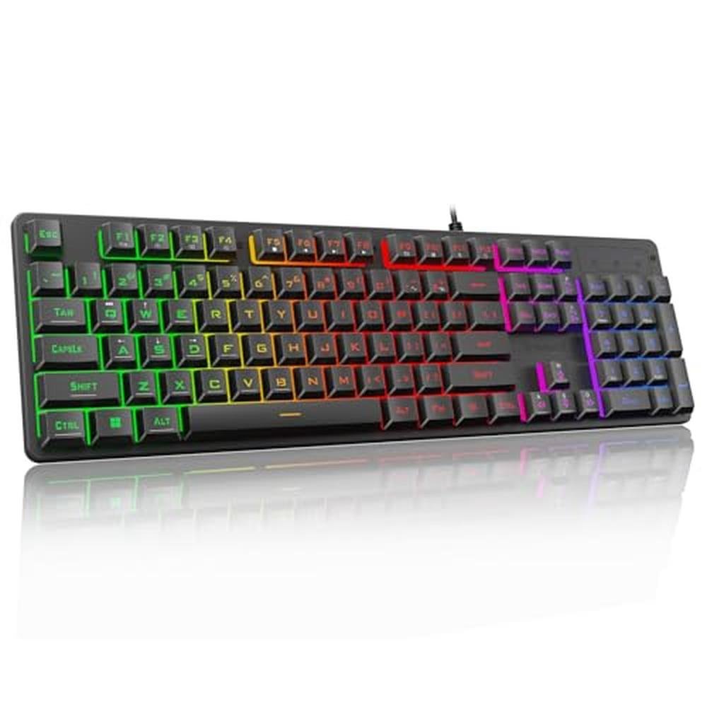 Gaming Keyboard Keys: Redragon K521 Upgrade Rainbow LED – Front View