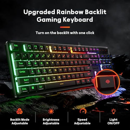 Gaming Keyboard Keys: Redragon K521 Upgrade Rainbow LED – Side View