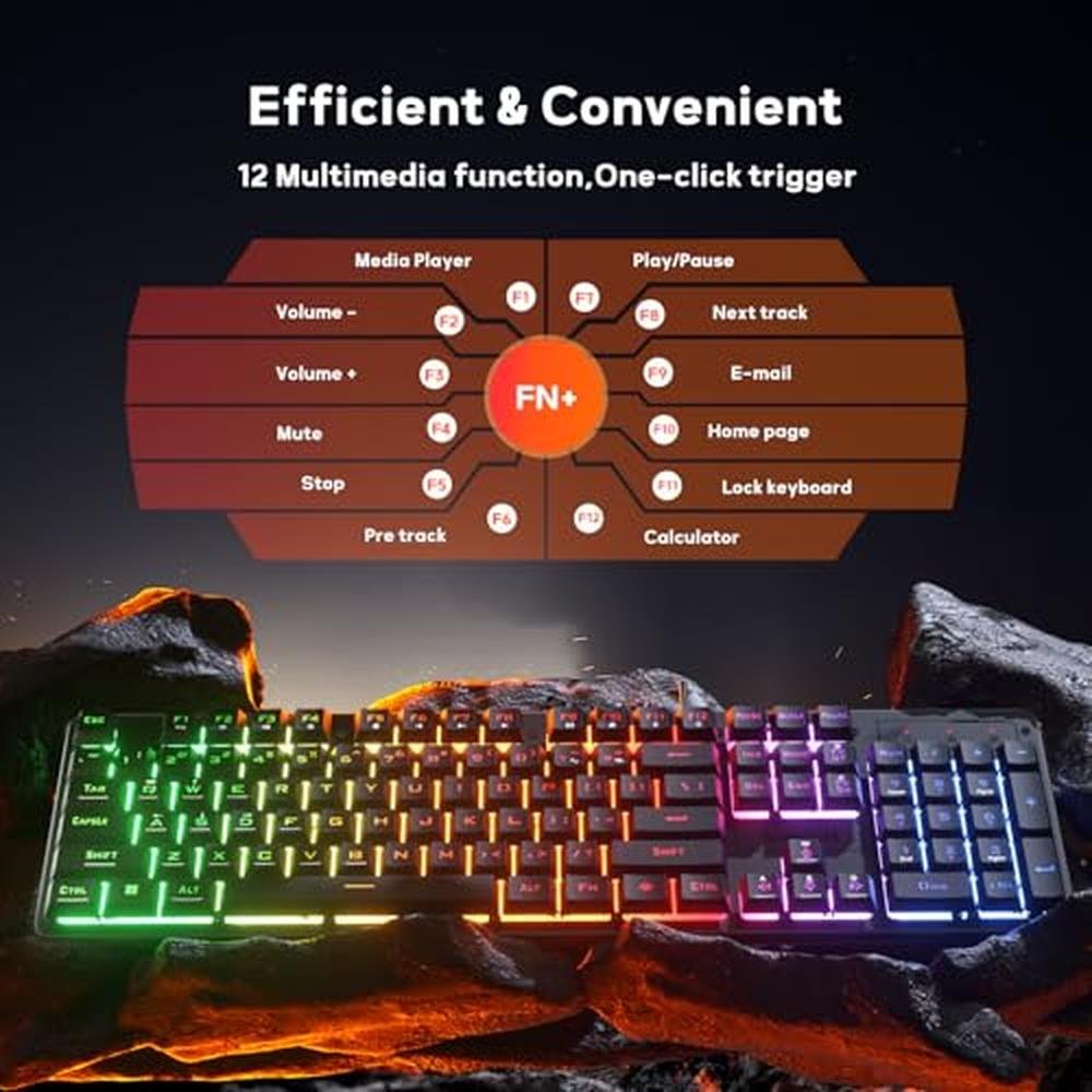Gaming Keyboard Keys: Redragon K521 Upgrade Rainbow LED – In Use
