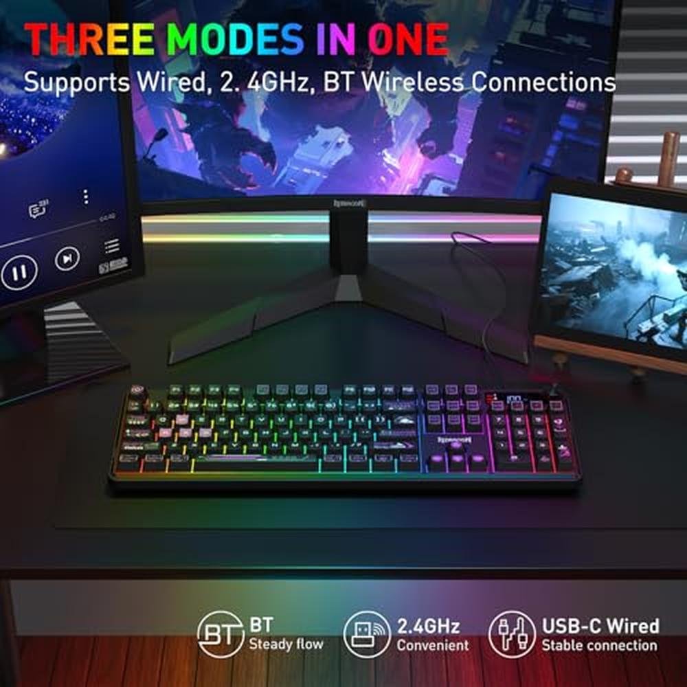 Gaming Keyboard: Redragon K526 PRO RGB Wireless Membrane – Close-up Detail