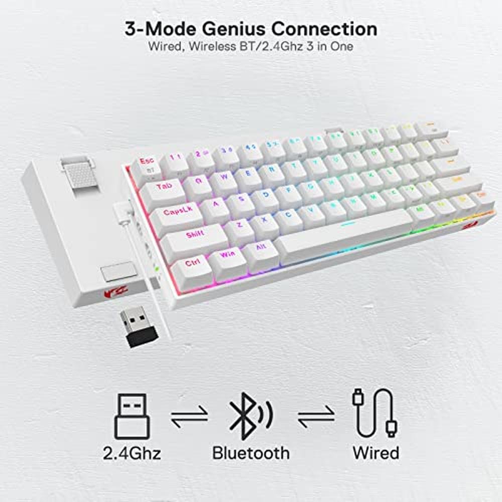 Keyboard Redragon: Redragon K530 Pro Draconic 60 Wireless – Side View