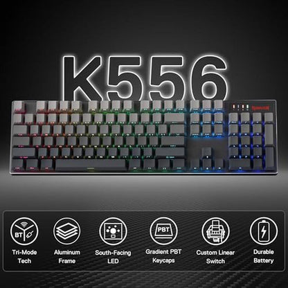 RGB Keyboard: Redragon K556 PRO 104 Keys Wireless Gaming – Side View