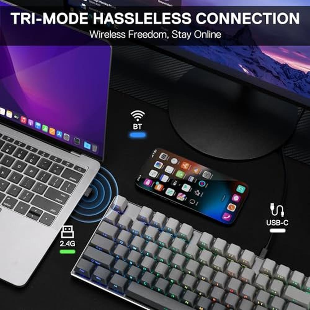 RGB Keyboard: Redragon K556 PRO 104 Keys Wireless Gaming – Close-up Detail
