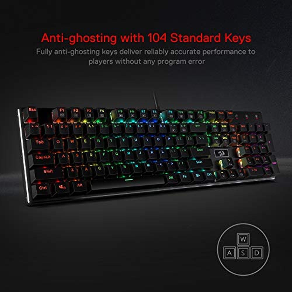 Mechanical Keyboard: Redragon K556 RGB LED Backlit Wired – Side View