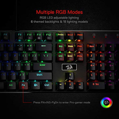 Mechanical Keyboard: Redragon K556 RGB LED Backlit Wired – In Use