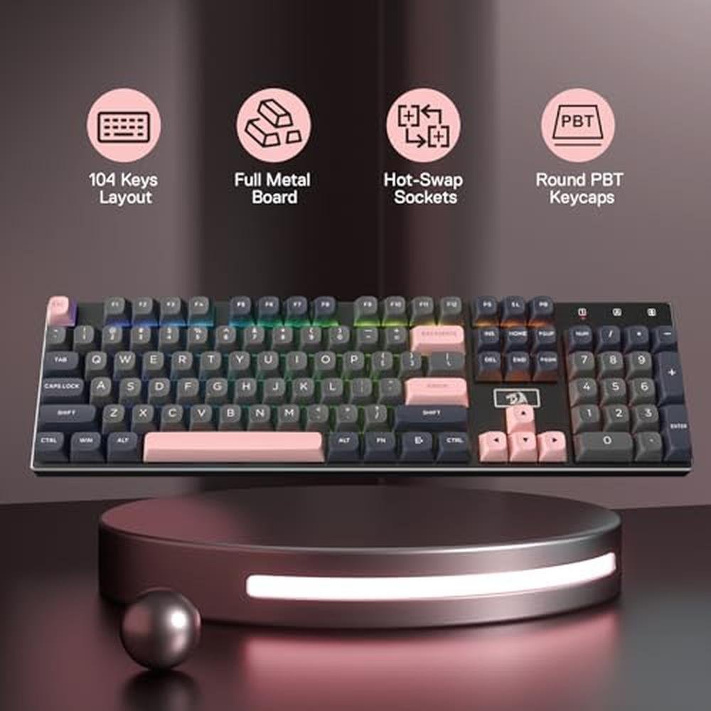 Gaming Keyboard: Redragon K556 SE Wired Mechanical Keyboard – Side View