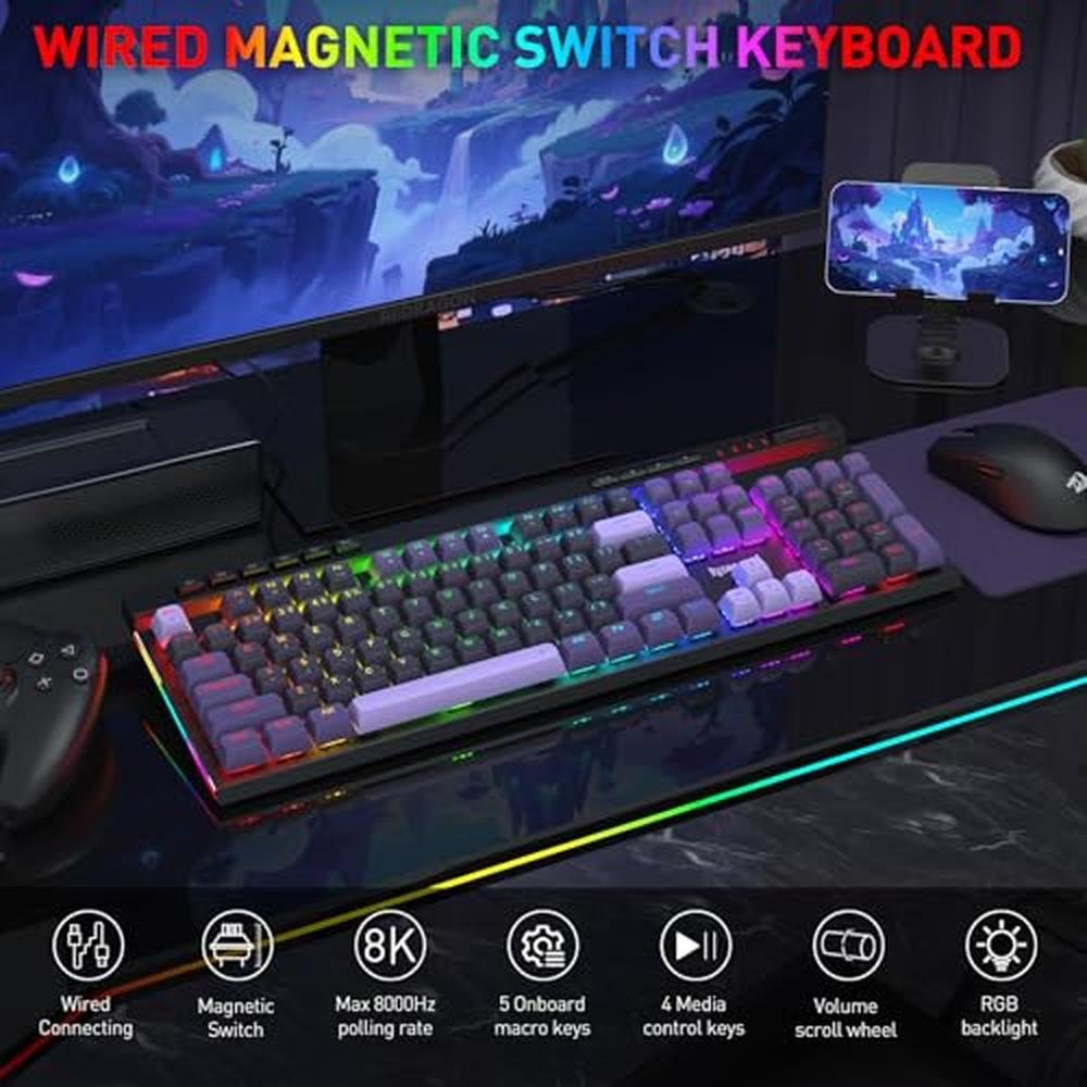 Keyboard Redragon: Redragon K580 HE Rapid Trigger Gaming – Side View