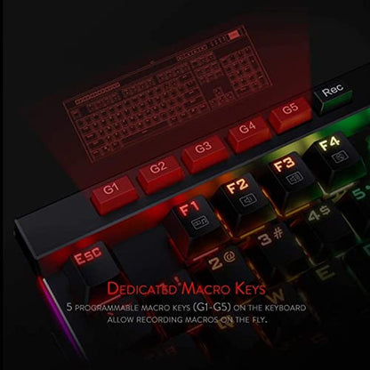 Macro Redragon Keyboard: Redragon K580 VATA RGB LED Backlit – Close-up Detail