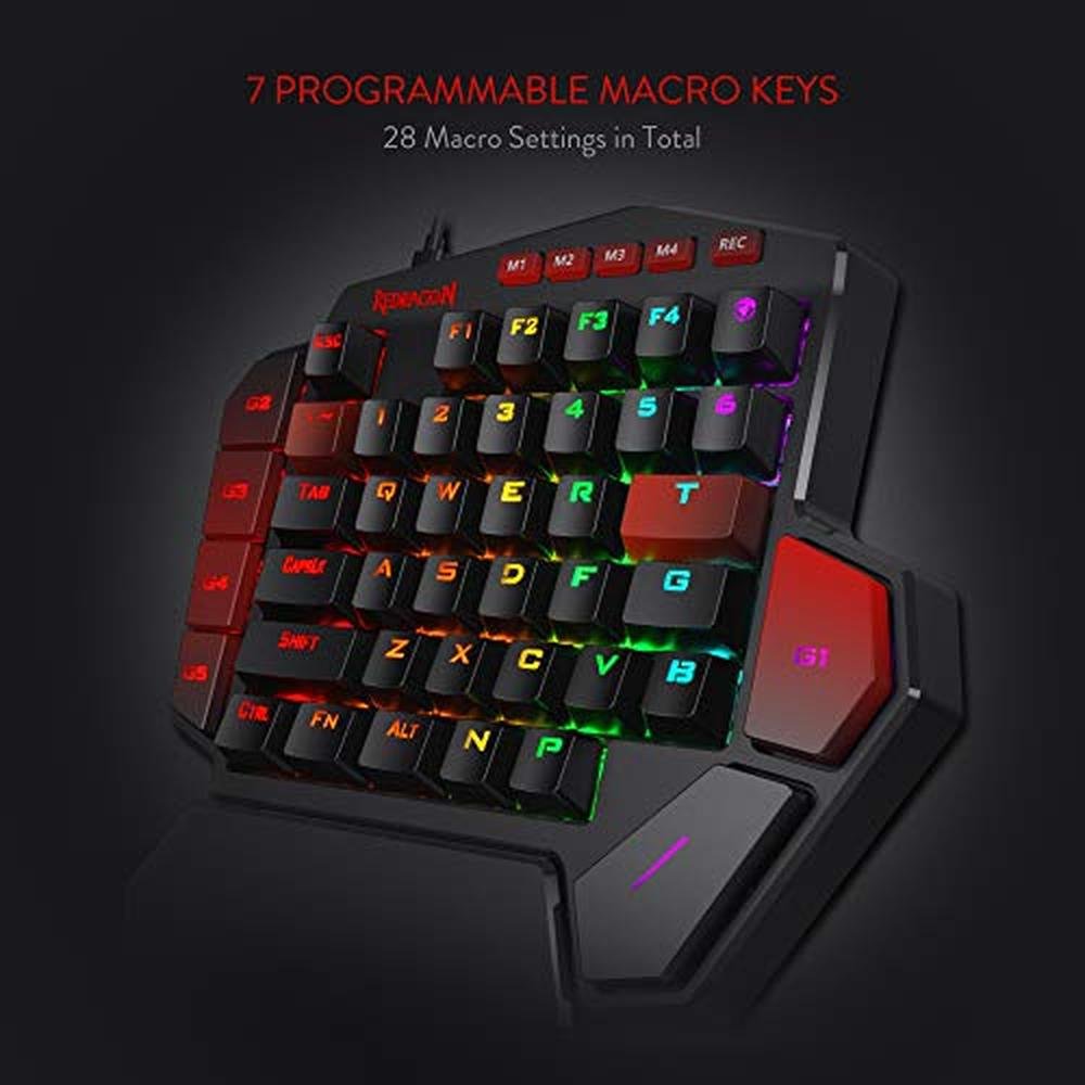 Gaming Keys: Redragon K585 Diti Wired One-Handed RGB – Close-up Detail