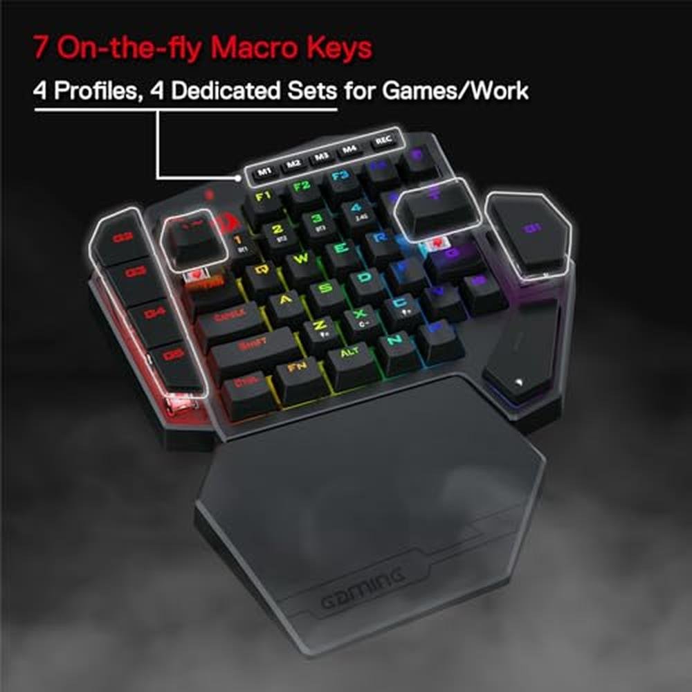 Keys Redragon: Redragon K585 PRO Wireless One-Handed – Close-up Detail