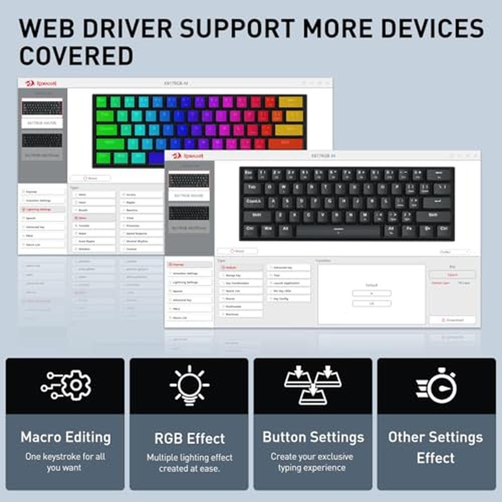Gaming Keyboard: Redragon K617 HE Rapid Trigger 60% 61 Keys – Packaging