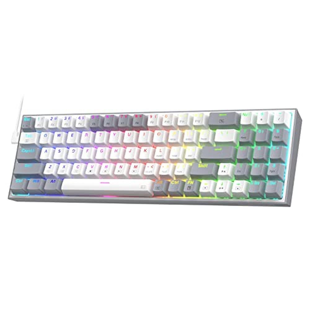 Keyboard Keys: Redragon K628 Pollux 75% Wired RGB Gaming – Front View