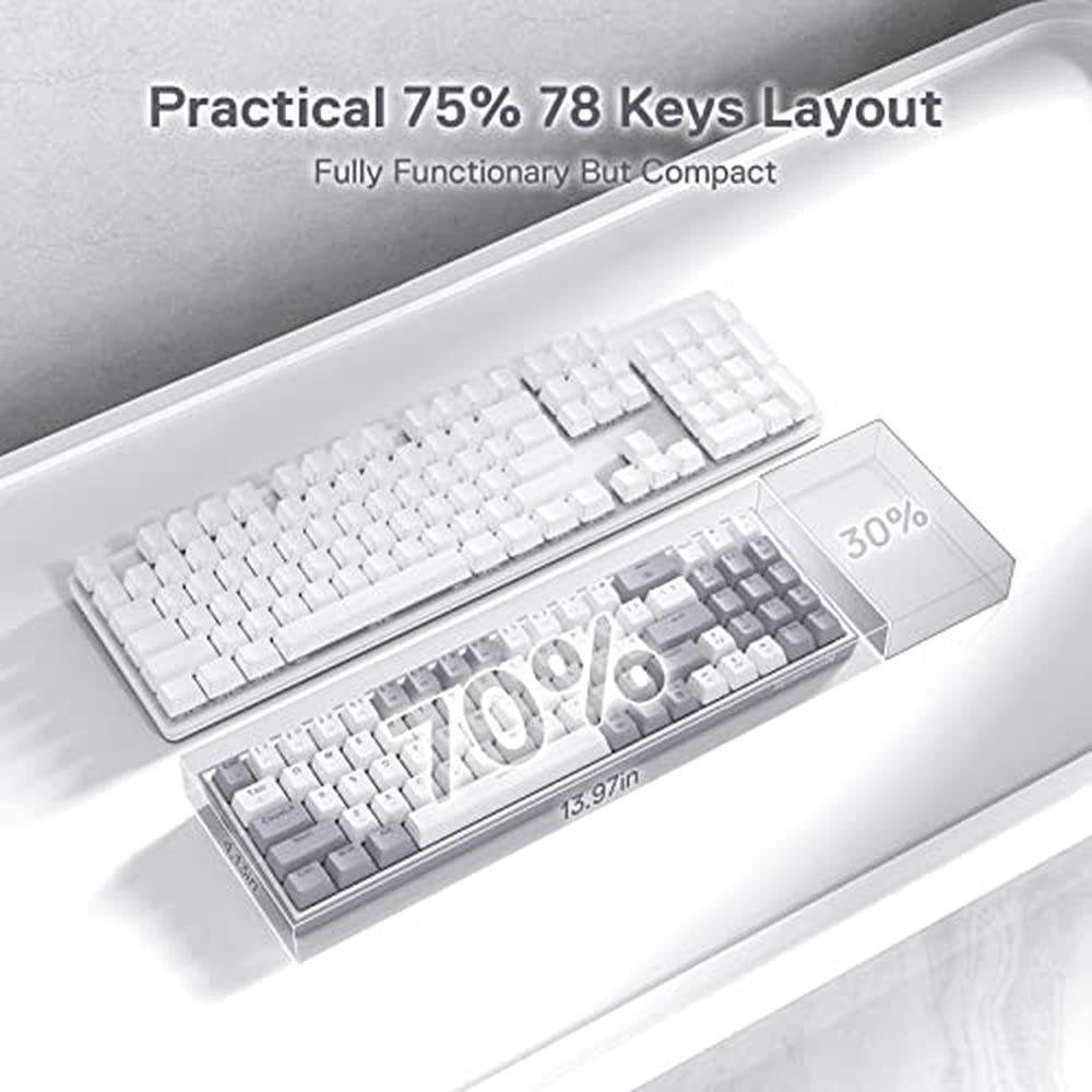 Keyboard Keys: Redragon K628 Pollux 75% Wired RGB Gaming – Close-up Detail